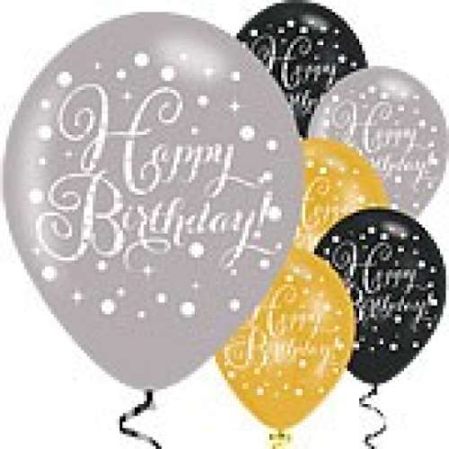 Sparkling Celebration Happy Birthday Balloons - Click Image to Close